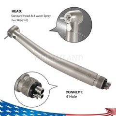 NSK Style Dental LED E-generator Fiber Optic 4 Spray Handpiece 4H Standard Head