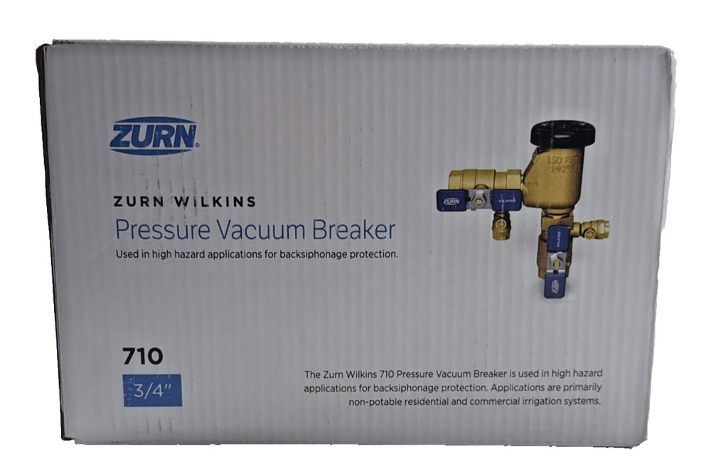 Zurn Wilkins 34-710 3/4″ 710 Pressure Vacuum Breaker Assembly Brand New Sealed