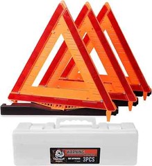 CARTMAN 3 Pack Warning Triangle DOT Approved HEAVY DUTY