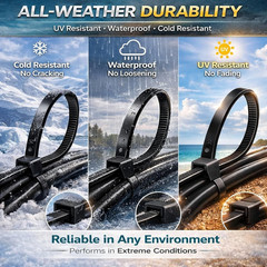 Zip Ties 8 inch Heavy Duty with 120 Pounds 8 Inch, 8inch-100pack