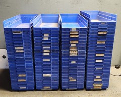 (Lot of 5) Akro Mils 30-158 Storage Bin Blue L: 17 7/8″ W: 8 3/8″ H: 4″ 30158