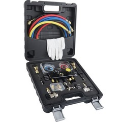 Lichamp HVAC R410A R134A R22 R32 Manifold Gauge Set AC Recharge Hose Kit- OB
