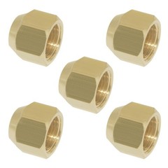 5 PCS Brass Flare Tube Fitting SAE 45 Degree Hex Cap Female Seal Plug 3/8 Inch