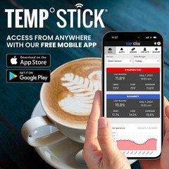 Temp Stick WiFi Temperature & Humidity Sensor 24/7 Monitoring & Alerts (Black)