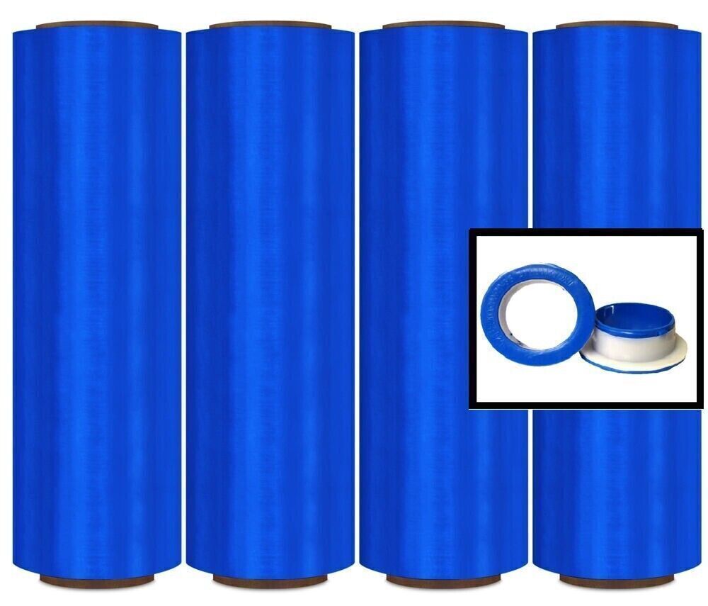 Blue Hand Wrap 17″ x 1476′ Pre-Stretch Hand Film w/ Hand Saver 4 Rolls