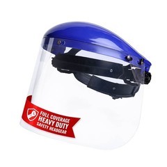 Safety Headgear with Clear Polycarbonate Face Shield Blue, Pack of 1