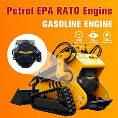 Tracked Mini Skid Steer Loader 23HP 3-Pumps System Self Leveling EPA Gas Engine