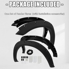Fender Flares Compatible with 2009-2023 Dodge Ram 1500 Classic Pocket Rivet Styl
