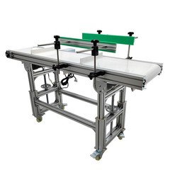 59”x11.8″ Belt Conveyor Transportation Machine Double Fence Load 66-88Lbs 110V