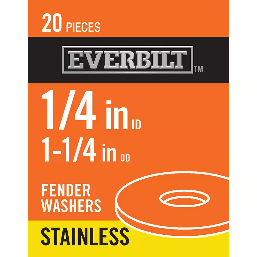 1/4 In. X 1-1/4 In. Stainless Fender Washer (20-Pack) Free Ship NEW