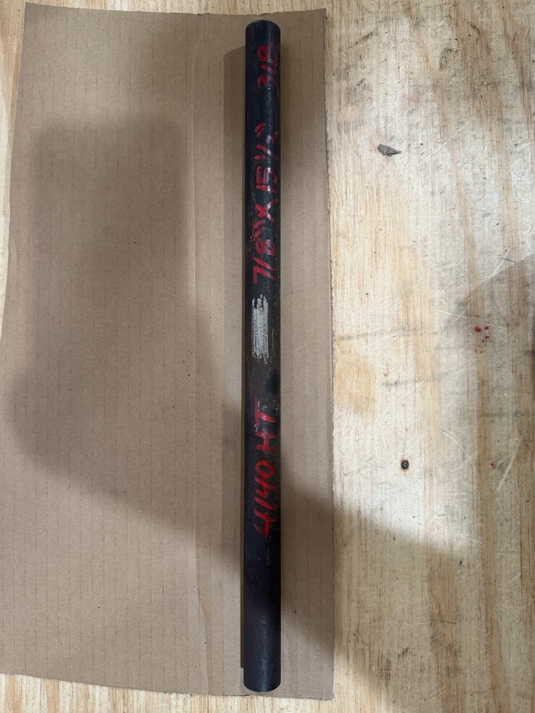 One Piece 4140 Hot Rolled Steel Bar Round Stock Heat Treated 7/8” OD x ~15 1/2”