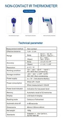 Medical NON-CONTACT Body Forehead IR Infrared Laser Digital Thermometer, FDA