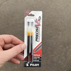 Pilot Precise V5 RT 1 Pack of 2 Refills Black Ink, 0.5mm X-Fine
