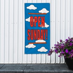 Vertical Vinyl Banner Multiple Sizes Open Sunday Clouds Business Business