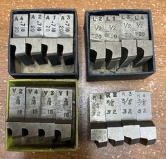 4 Set Lot – Die Head Thread Chasers 1” DS / 9/16 3/8 .710 1/2 USED