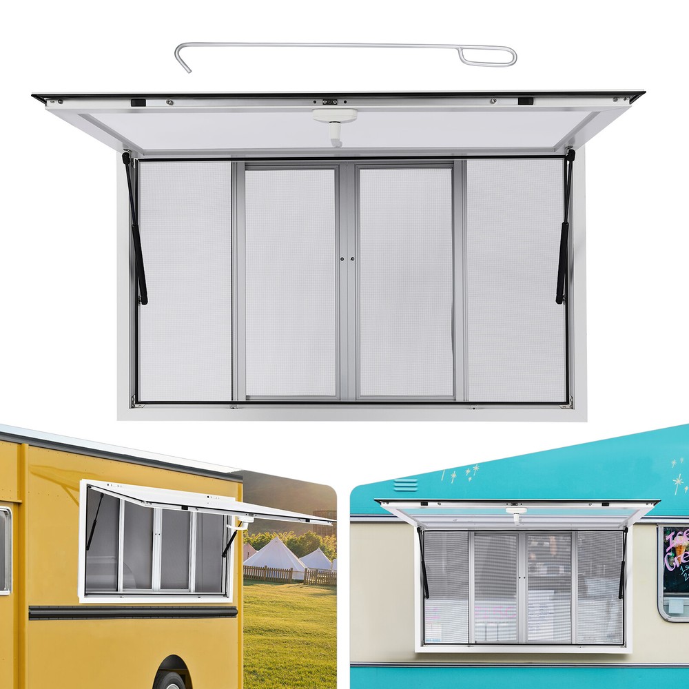 50″L x 30″W Concession Stand Serving Window Food Truck Service Awning Aluminum