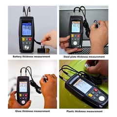 2.5MHz Ultrasonic Thickness Gauge Min/Max 1500 Sets Data Storage 0.04 – 11.81 in