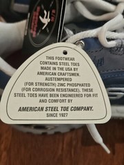 NEW Skechers WOMEN Blue Silver Leather Work Construction Safety Toe Shoes Sz 9.5