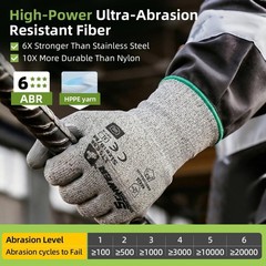 12 Pairs Cut Resistant Work Gloves Level 6 Abrasion Safety Grip General Use