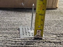 (QTY 735) 2-1/2″ 12 GAUGE MILD STEEL PERFORATED INSULATION HANGER IHSP-250-12