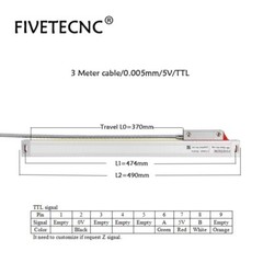 5um Slim Glass Scale Linear Encoder 100 150 200 250 300 350 400mm Travel