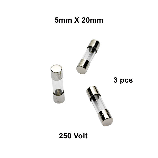 250 Volt 5X20mm 250v Glass Fuse 0.2A 0.5A 1A 2A 3A Amp – 3 pieces
