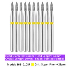 10pc Vakker Dental FG Football Egg Shape Diamond Burs for High Speed Handpiece