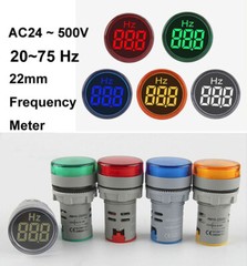 HQ 22mm LED Frequency Meter 20 ~ 75 Hz 50Hz 60Hz / AC24~AC500V 110V 220V 240V