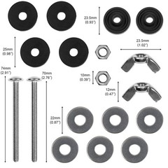 2PCS Universal Toilet Tank to Bowl Bolts Kit, Extra Long Nuts Screw for Toilet M