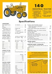 IH International 140 Industrial Tractor Sales Color Spec Sheet Brochure Flyer