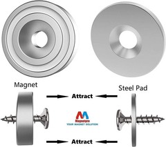 12 Neodymium Magnets 25LB with Steel Counterparts – 0.79″x0.28″ Quality