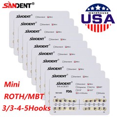 10 Packs Dental Orthodontic Brackets Braces Mini Roth MBT Slot.022 3-4-5 Hooks S