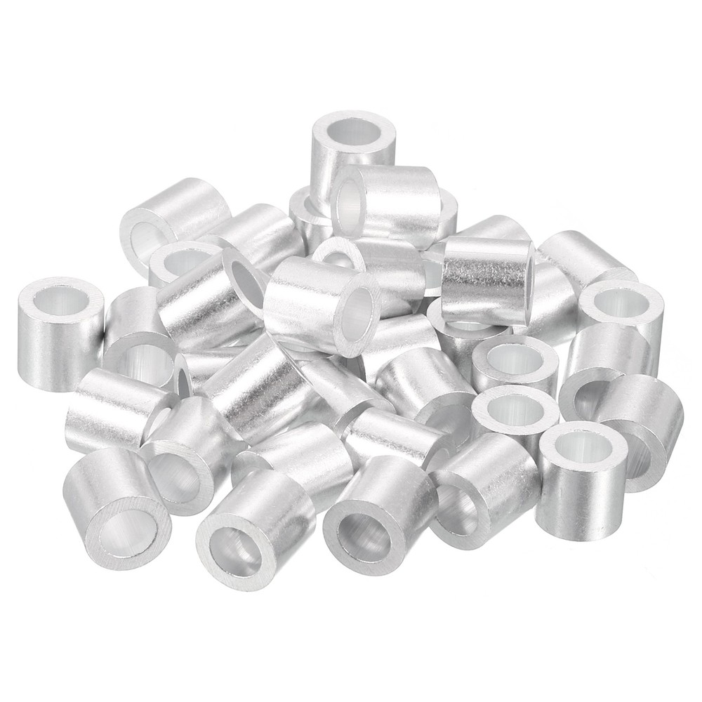 40Pcs Aluminum Crimping Loop Sleeve for 1/4″ Diameter Wire Rope, Round