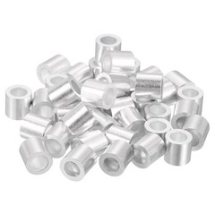 40Pcs Aluminum Crimping Loop Sleeve for 1/4″ Diameter Wire Rope, Round