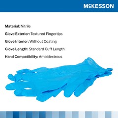 McKesson Confiderm 3.8 Nitrile Exam Glove Standard Cuff Length SMALL 100 per Box