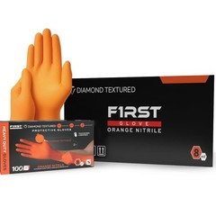 First Glove 8 Mil Heavy Duty Nitrile Gloves – Diamond Grip – Disposable Glove…