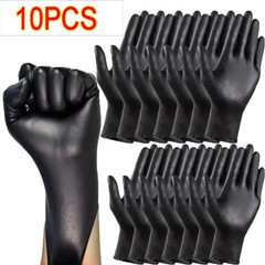 50/10PCS Disposable Black Nitrile Gloves Latex Free Waterproof Durable Suitable