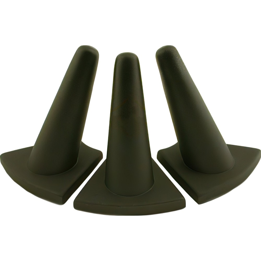 Ring Finger Display Black Rubber Concave Base 3pc