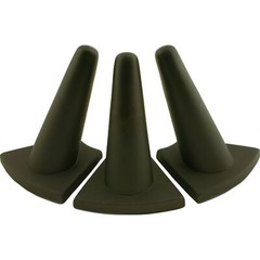 Ring Finger Display Black Rubber Concave Base 3pc