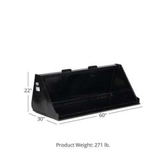 Titan Attachments 60″ Skid Steer Dirt Bucket V2, 1/8″ Thick Structural Steel