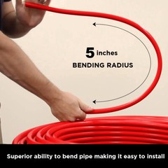 PEX-A Tubing 3/4 In x 300 Ft, Red for Hot Water Plumbing, Potable Water Line