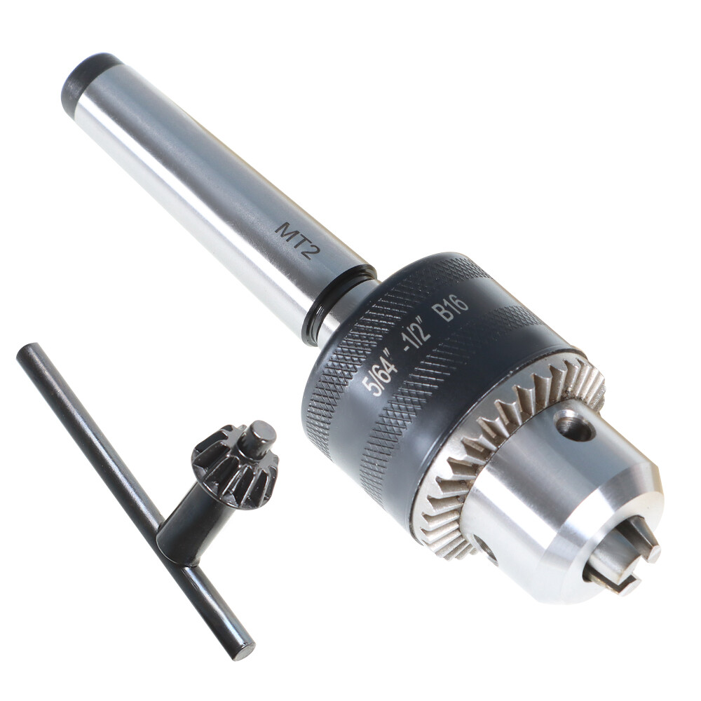 5/64” to 1/2” Drill Chuck Tool With MT2 Morse Taper Arbor and Key For Lathe
