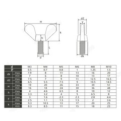 316 Stainless Steel Wing Thumb Screws Bolts M4 M5 M6 M8