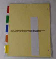 Wexford Multicolor 5-Pack Insertable Tab Dividers 9 x 11.25 Blank Inserts NEW