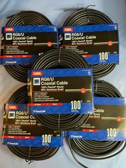 Coaxial Cable RG6/U (100 Ft., 75 Ohm, Black, C5775.92.01) Qty = 5 (NEW)