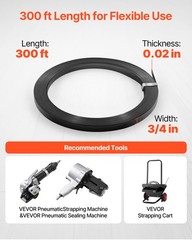 VEVOR Steel Strapping Coil 3/4 in x 0.02 in x 300 ft Metal Banding Strap