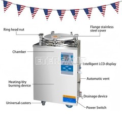 35 Liter High Pressure Sterilizer Vertical Autoclave LED Display 105-134°C US