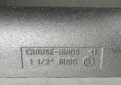 NEW Crouse-Hinds / Eaton BUB5, 1-1/2” Conduit Body 41, 57 CU. IN. Max 3 Wire