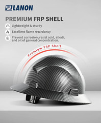 LANON Full Brim Hard Hat, OSHA Construction Work Approved, Premium Charcoal Gray