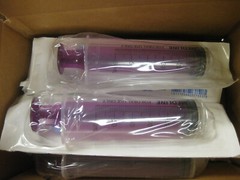 ( 1x ) 60mL Oral Syringe , Medline, Sterile Clear Barrel Purple Plunger with Cap